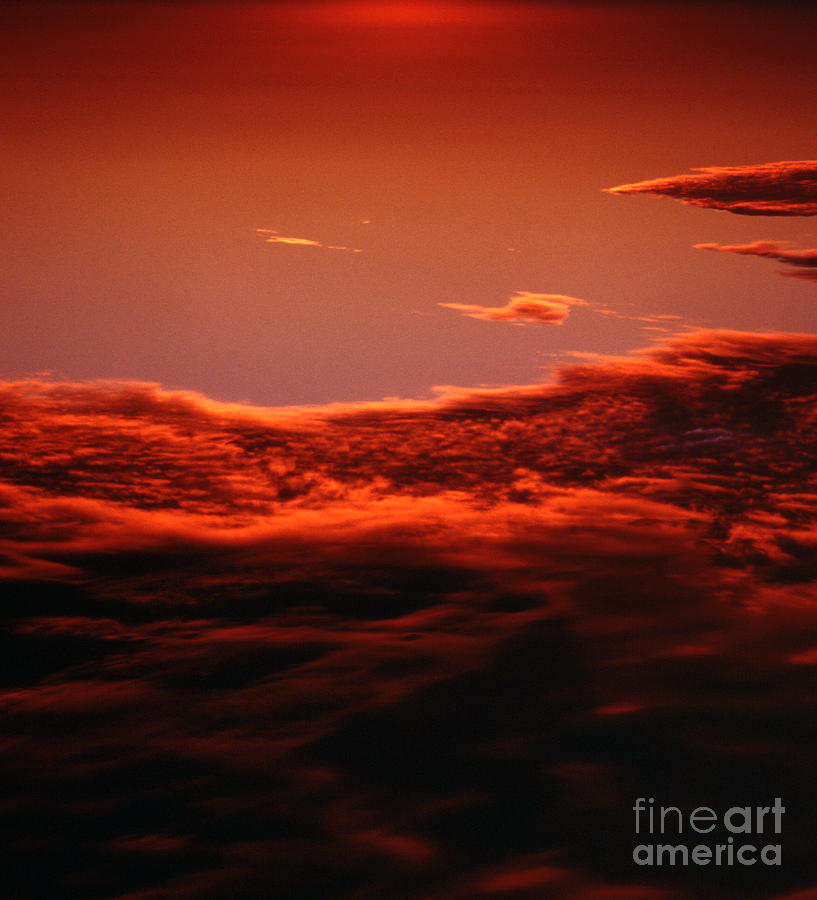 Beautiful Sunset Over Clouds Photograph