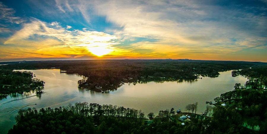 Beautiful Sunset Over Lake Wylie South Carolina Photograph by Alex Grichenko