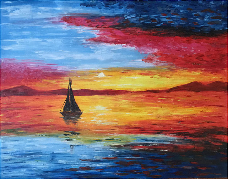 Beautiful Sunset Painting by Varsha Ahirwal - Fine Art America