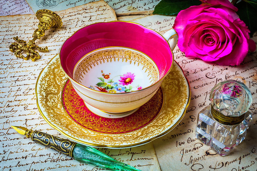 Still Life Photograph - Beautiful Tea Cup And Ink Well by Garry Gay