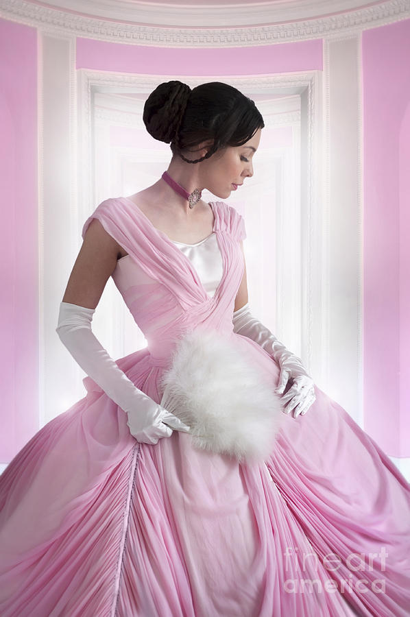 Beautiful Victorian Woman In A Pink Evening Dress  Photograph by Lee Avison
