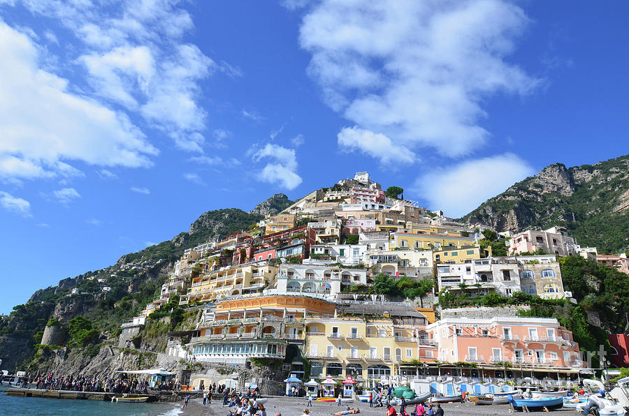 Beautiful View of Positano Village Along the Amalfi Coast Photograph by DejaVu Designs