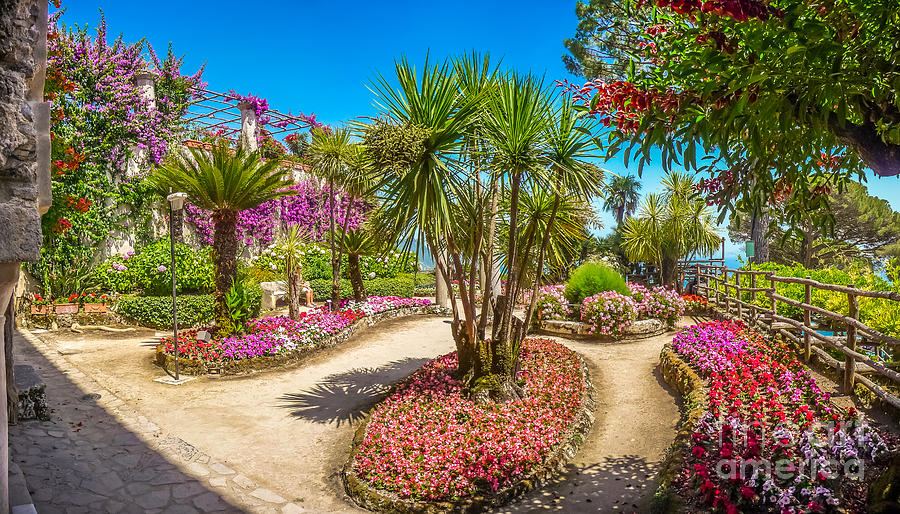 Beautiful Villa Rufolo gardens in Ravello at Amalfi Coast, Italy Photograph by JR Photography
