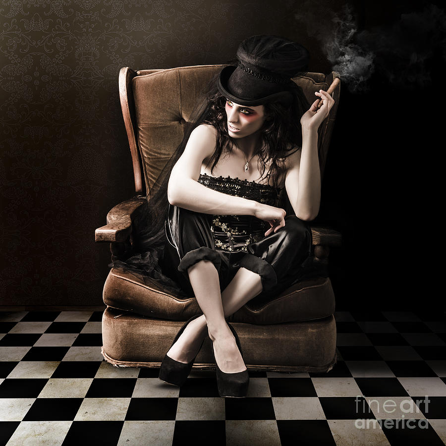Beautiful Vintage Fashion Girl In Grunge Interior Photograph by Jorgo Photography