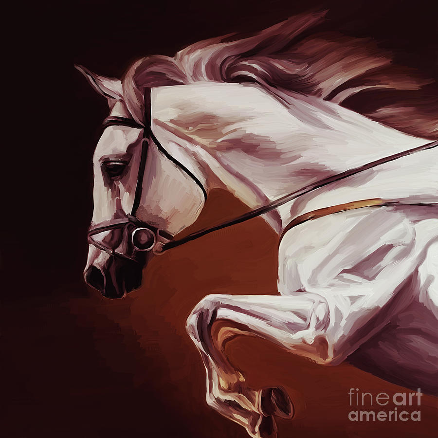 Beautiful White Running Horse 9iu Painting by Gull G - Fine Art ...