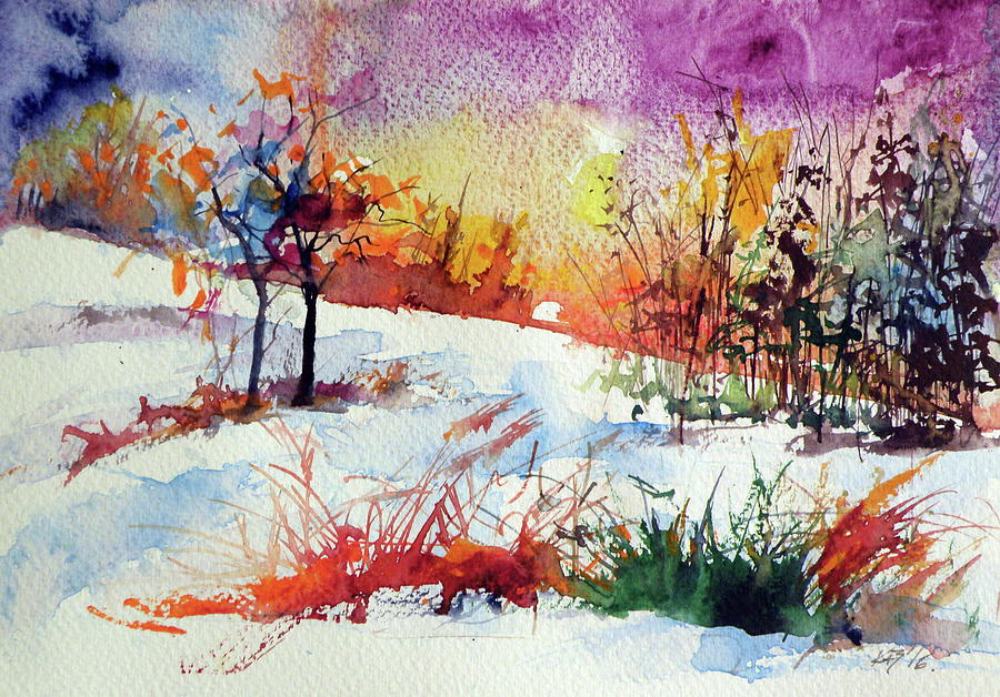 Beautiful winter Painting by Kovacs Anna Brigitta