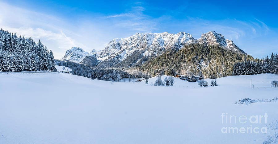 Beautiful Winter Landscape With Snow-capped Mountain Peaks Photograph