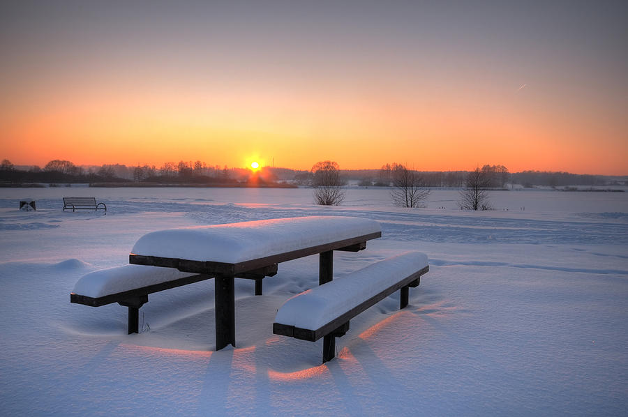 Christmas Photograph - Beautiful winter sunset by Jaroslaw Grudzinski