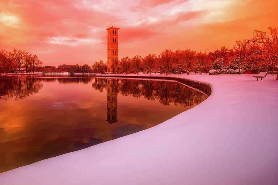Beautiful Winter Sunset over Furman University Photograph by Mountain Dreams