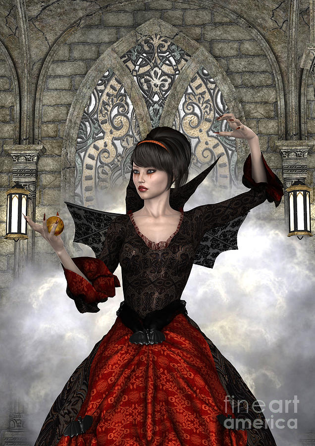 Castle Digital Art - Beautiful Witch by Design Windmill