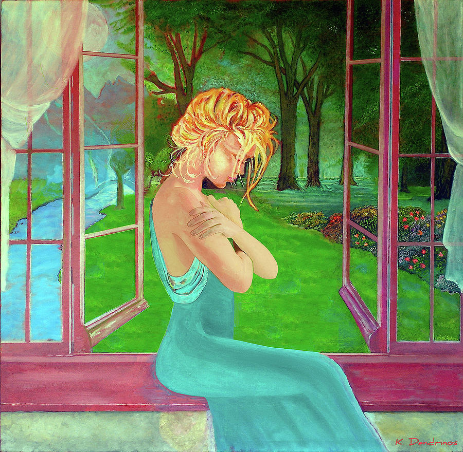 Beautiful Woman Painting - Beautiful Woman by Kostas Dendrinos Beautiful Woman Painting - Beautiful Woman by Kostas Dendrinos