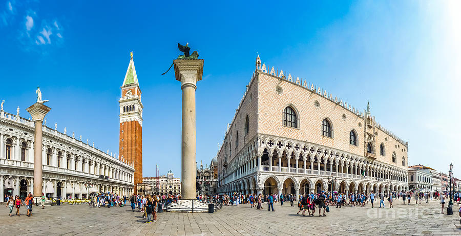 Beautiful world famous Piazzetta San Marco with Doges Palace and Campanile in Venice, Italy Photograph by JR Photography