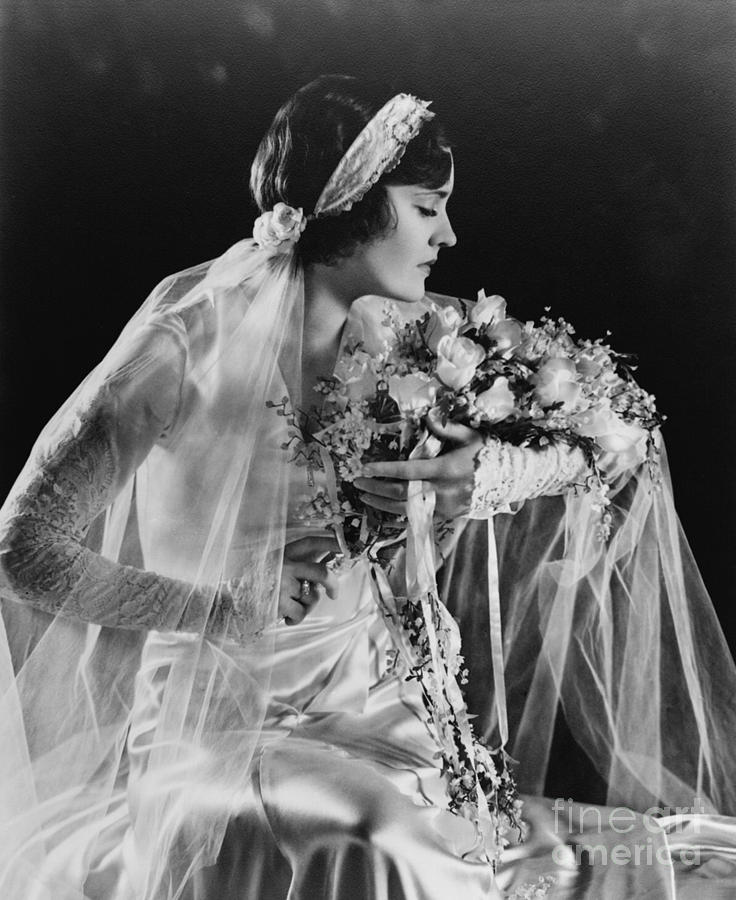 Beautiful Ziegfeld Girl Dressed as bride Photograph by Vintage Collectables