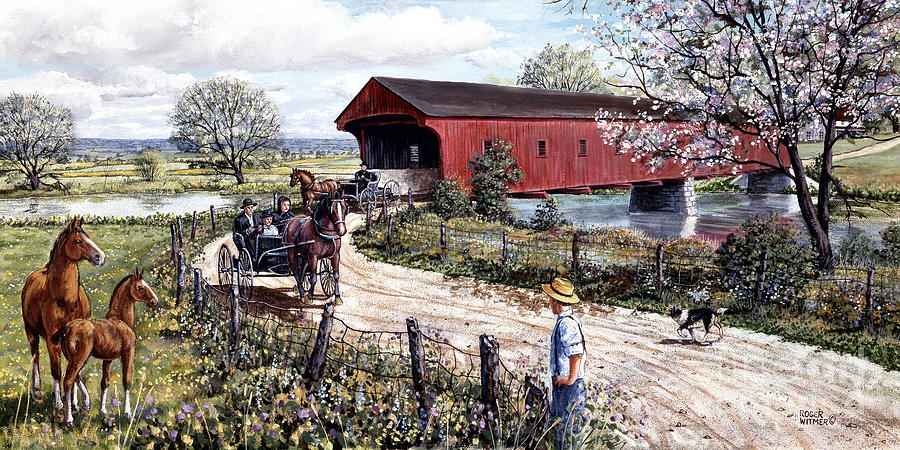 Beautiful Spring Day Painting by Roger Witmer