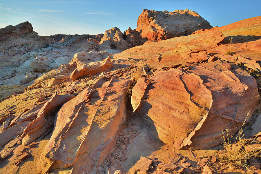 Beautifully Lit Sandstone Landscape in Valley of Fire Photograph by Ray Mathis