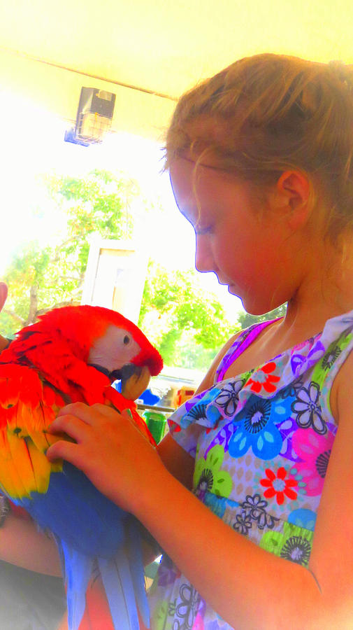 Beauty And Macaw 2 Photograph
