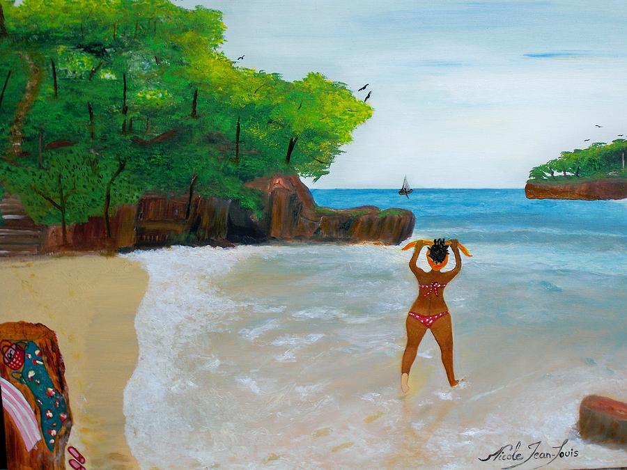 Transportation Painting - Beauty And The Beach by Nicole Jean-Louis