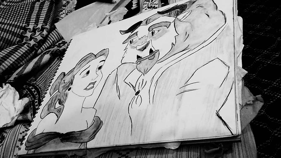 Beauty And The Beast Drawing By Aiza Habib