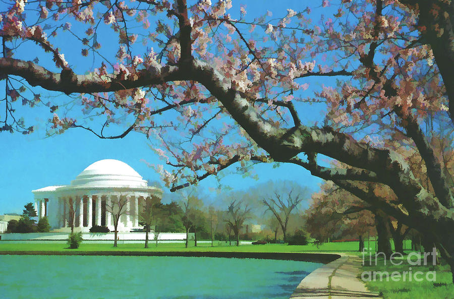 Beauty At The Jefferson Memorial Digital Art by D Hackett