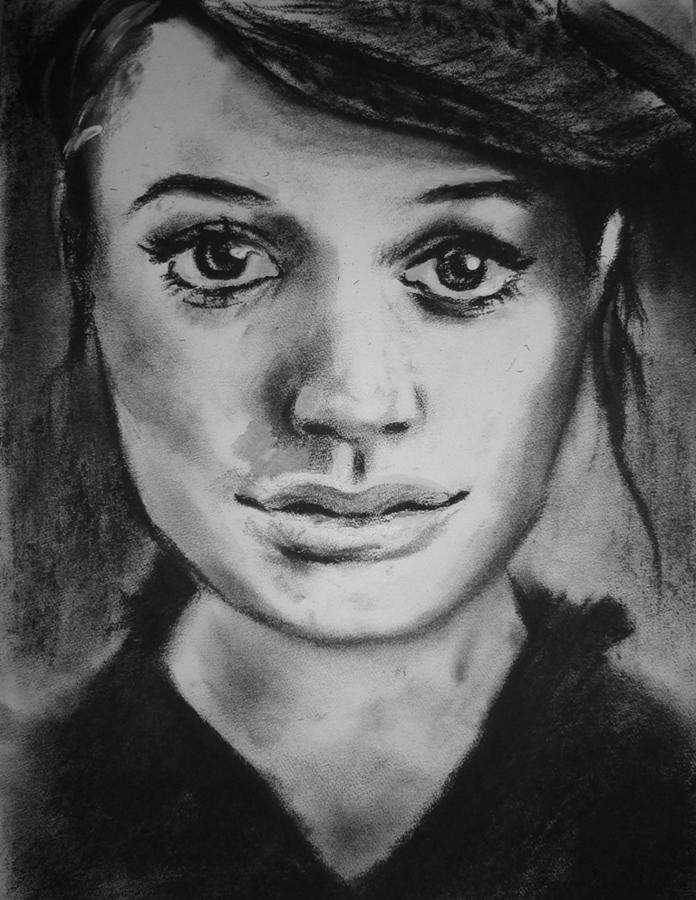 Beauty in charcoal Drawing by Parag Pendharkar
