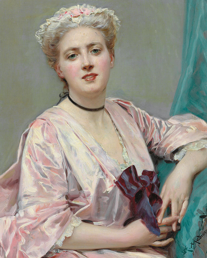 Beauty in Pink Painting by Raimundo de Madrazo y Garetta - Fine Art America