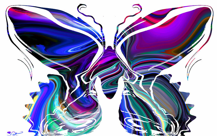Butterfly Digital Art - Beauty is a summer butterfly. by Abstract Angel Artist Stephen K