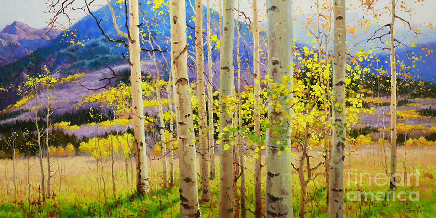 Colorado Painting - Beauty of Aspen Colorado by Gary Kim
