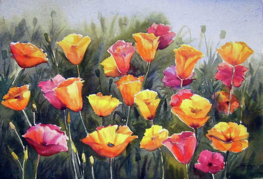 Poppy Painting - Beauty of Color Poppies by Samiran Sarkar