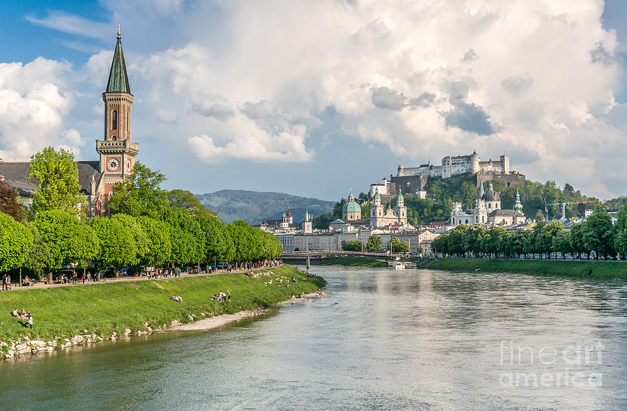 Wolfgang Amadeus Mozart Photograph - Beauty of Salzburg with fortress by JR Photography