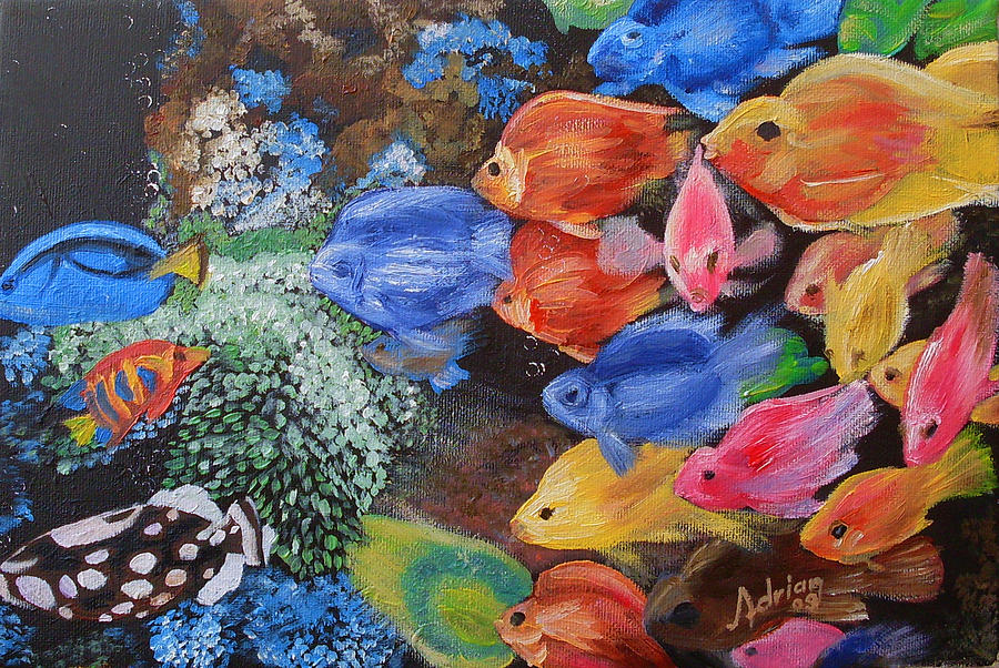 Fishes Painting - Beauty of the sea by Adrian Olteanu