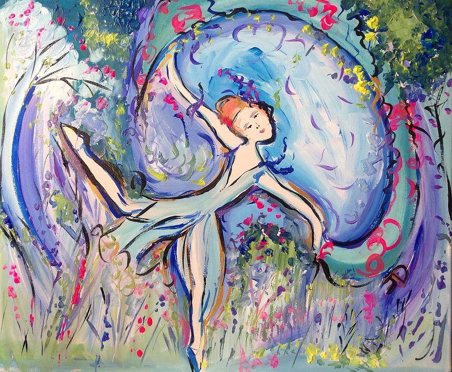 Beauty unveiled ballet  Painting by Judith Desrosiers