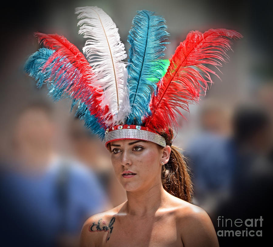 Beauty with a Feathered Headdress Photograph by Jim Fitzpatrick