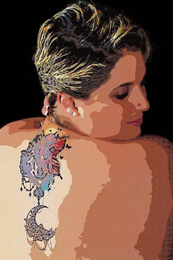 Beauty with Color Tattoo Photograph by Agustin Uzarraga
