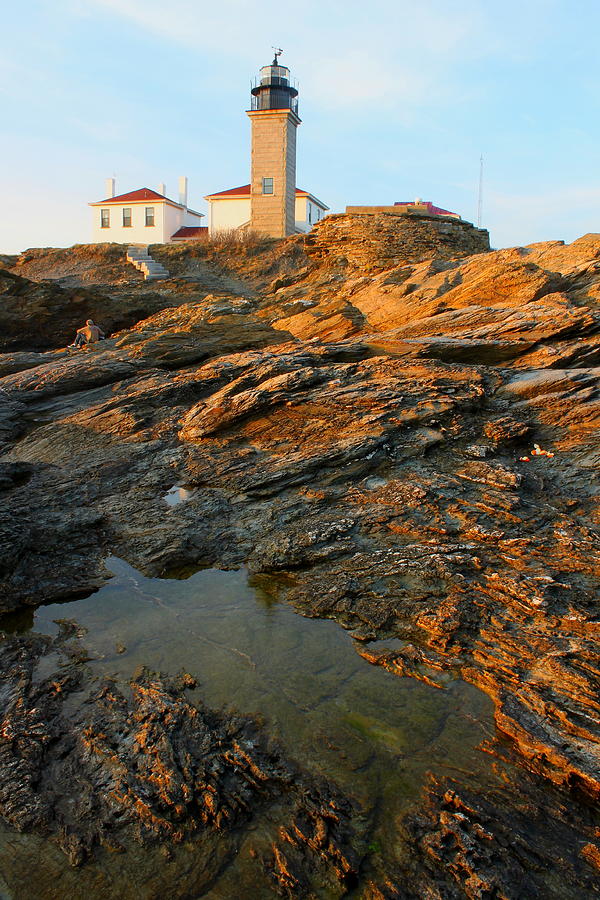 Beavertail Lighthouse Photograph by John Burk