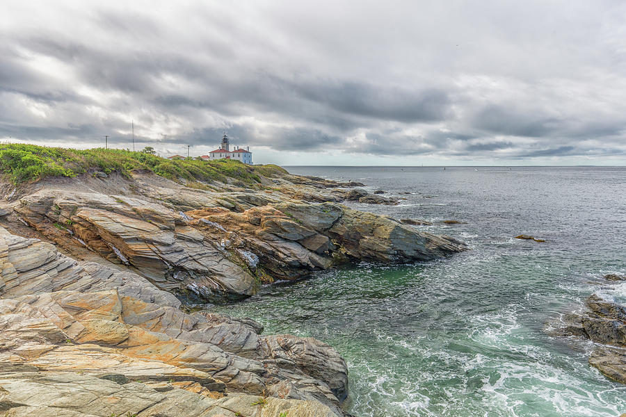 Beavertail Lighthouse on Narragansett Bay Photograph by Brian MacLean