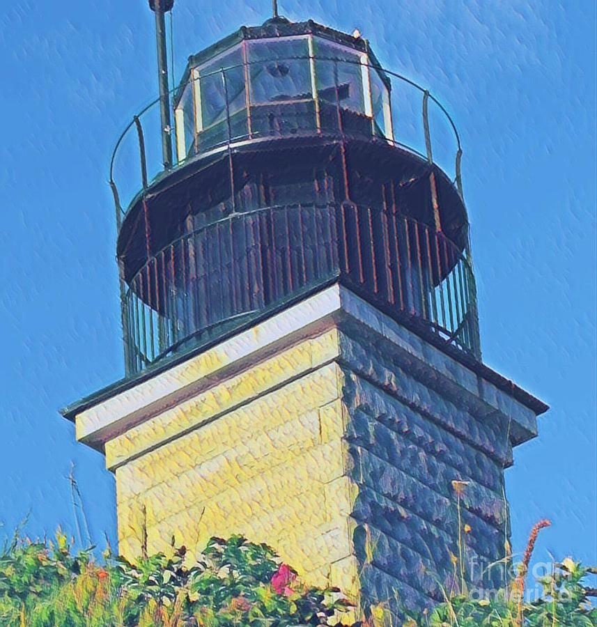 Beavertail Lighthouse Mixed Media