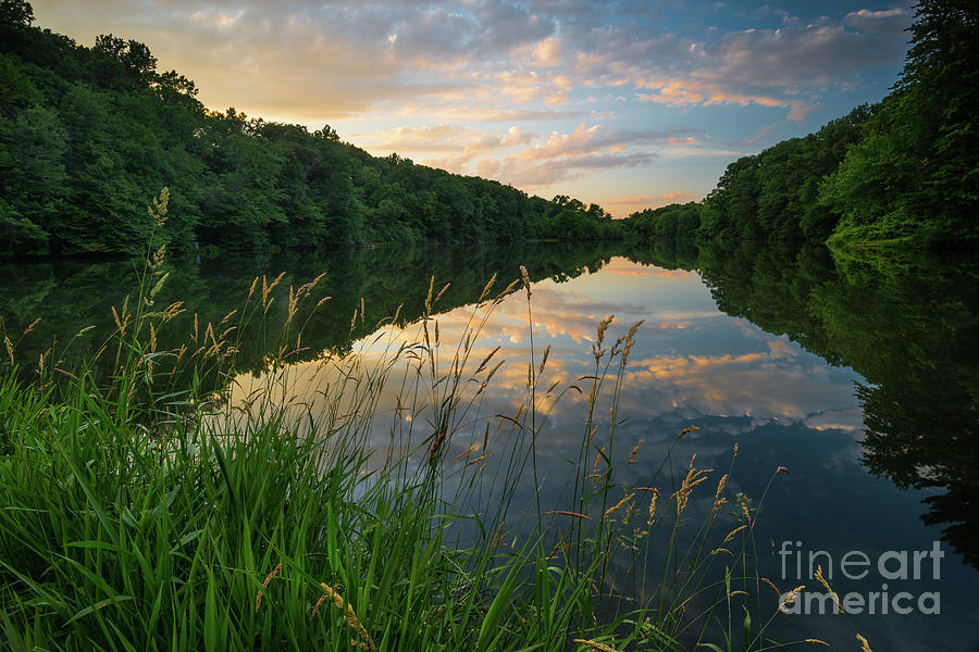 Becalming Birge Pond - Scenic New England Sunset Photograph by JG Coleman