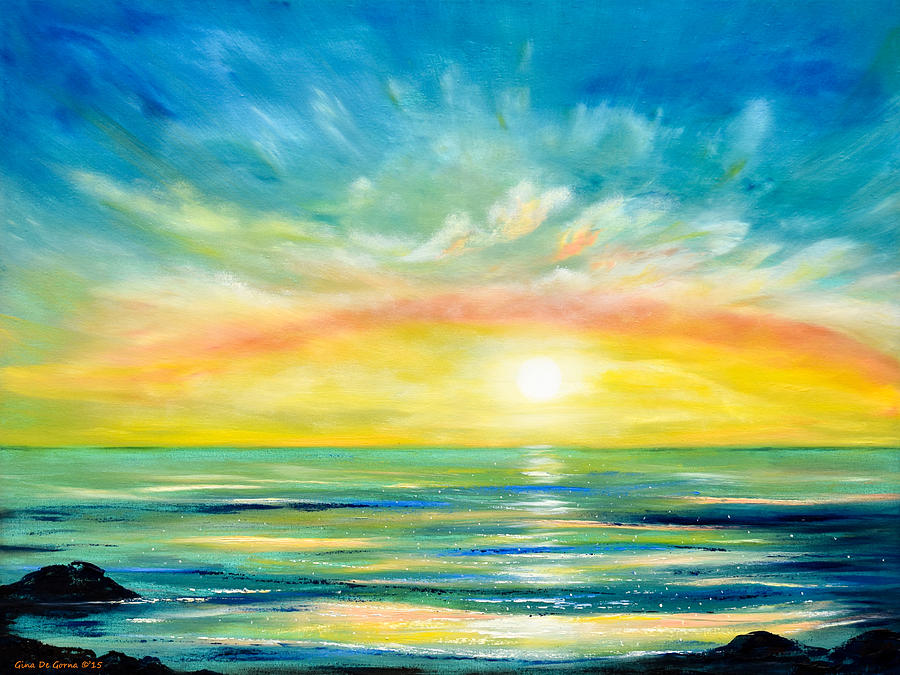Sunset Painting - Because You Deserve Color by Gina De Gorna