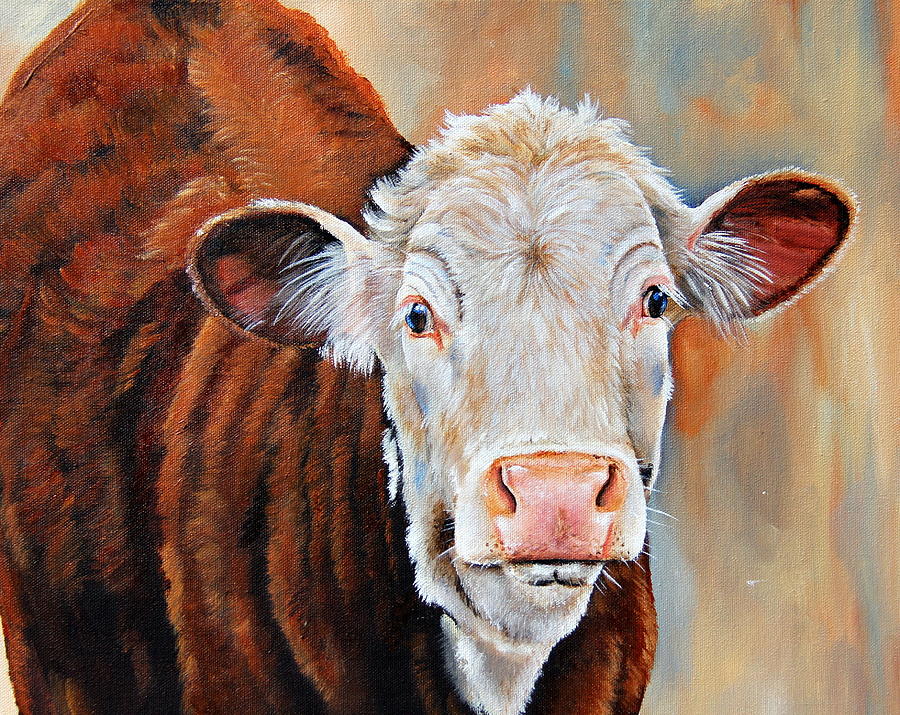Cow Painting - Becca by Laura Carey