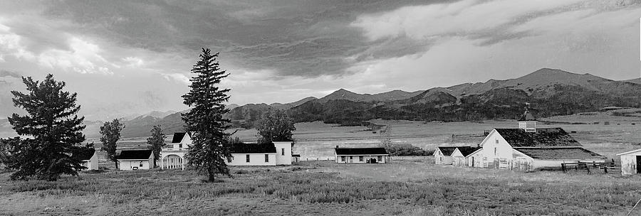 Beckwith Ranch BW Pano Digital Art by Peter J Sucy