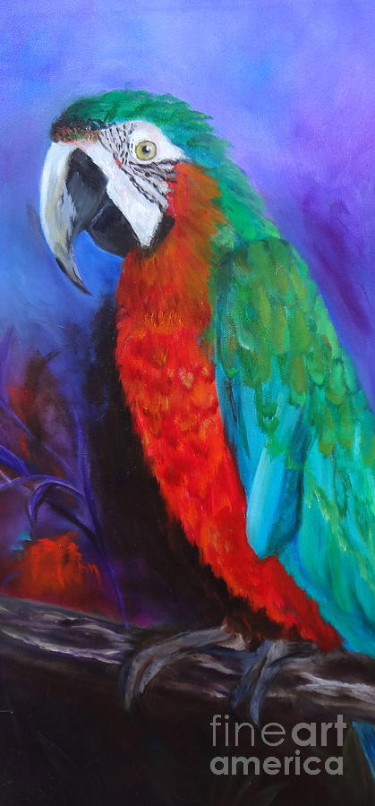 Becky the Macaw Painting by Jenny Lee