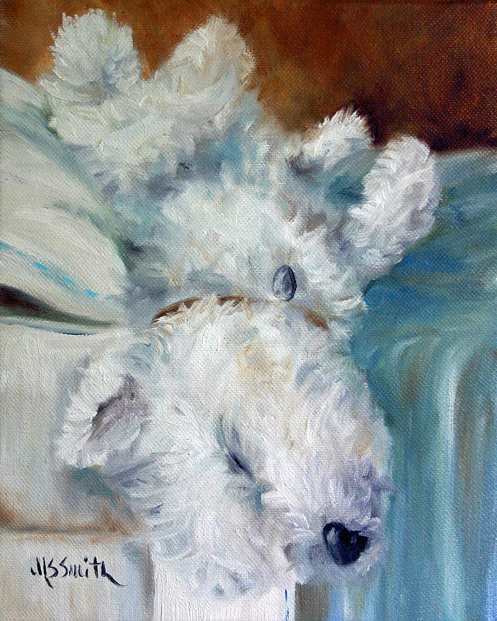 Dog Painting - Bed Hog by Mary Sparrow