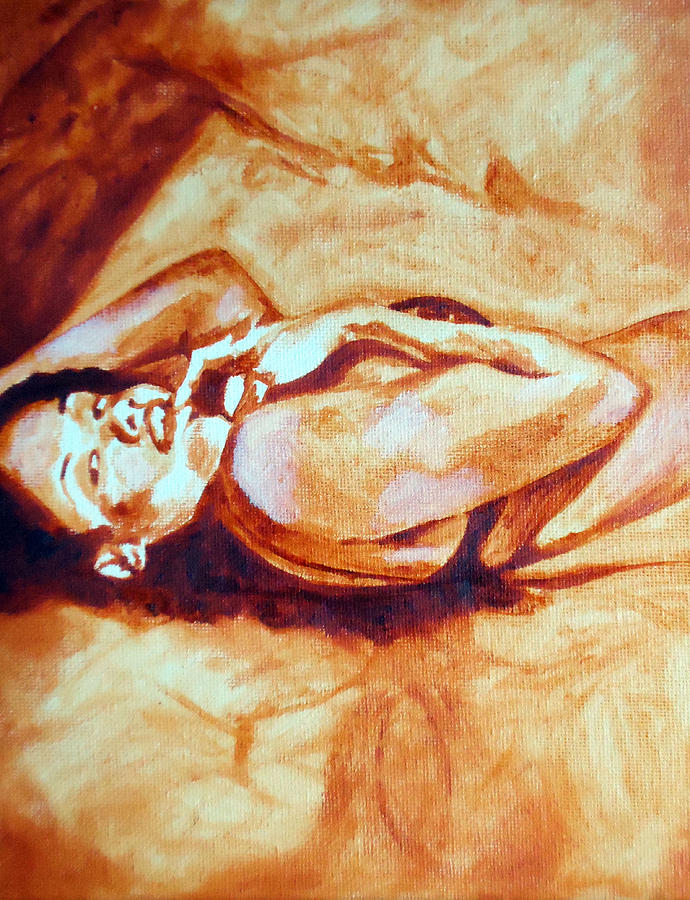 Nude Painting - Bed Tease by Jacq Lovelace