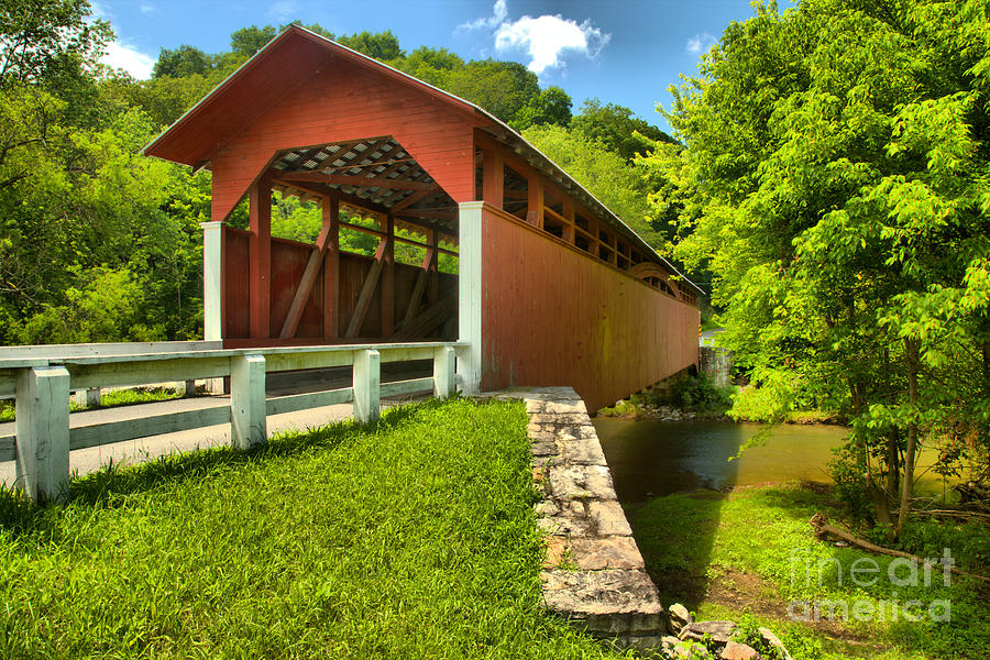 Bedford County Herline Covered Bridge Photograph by Adam Jewell