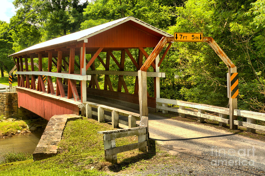 Bedford King Post Covered Bridge Photograph by Adam Jewell