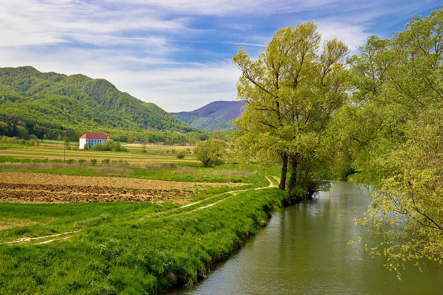 Bednja river and Bela castle springtime view Photograph by Brch Photography