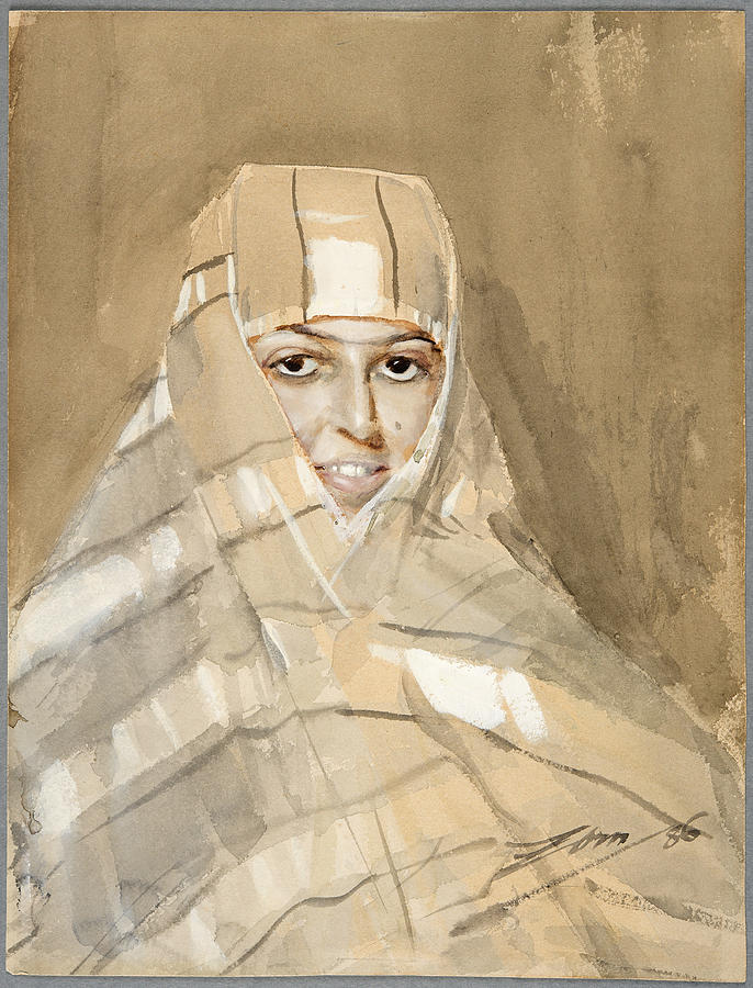 Bedouin Girl Drawing by Anders Zorn