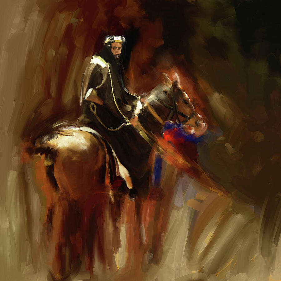 Bedouin Horse Rider Painting by Gallery-31