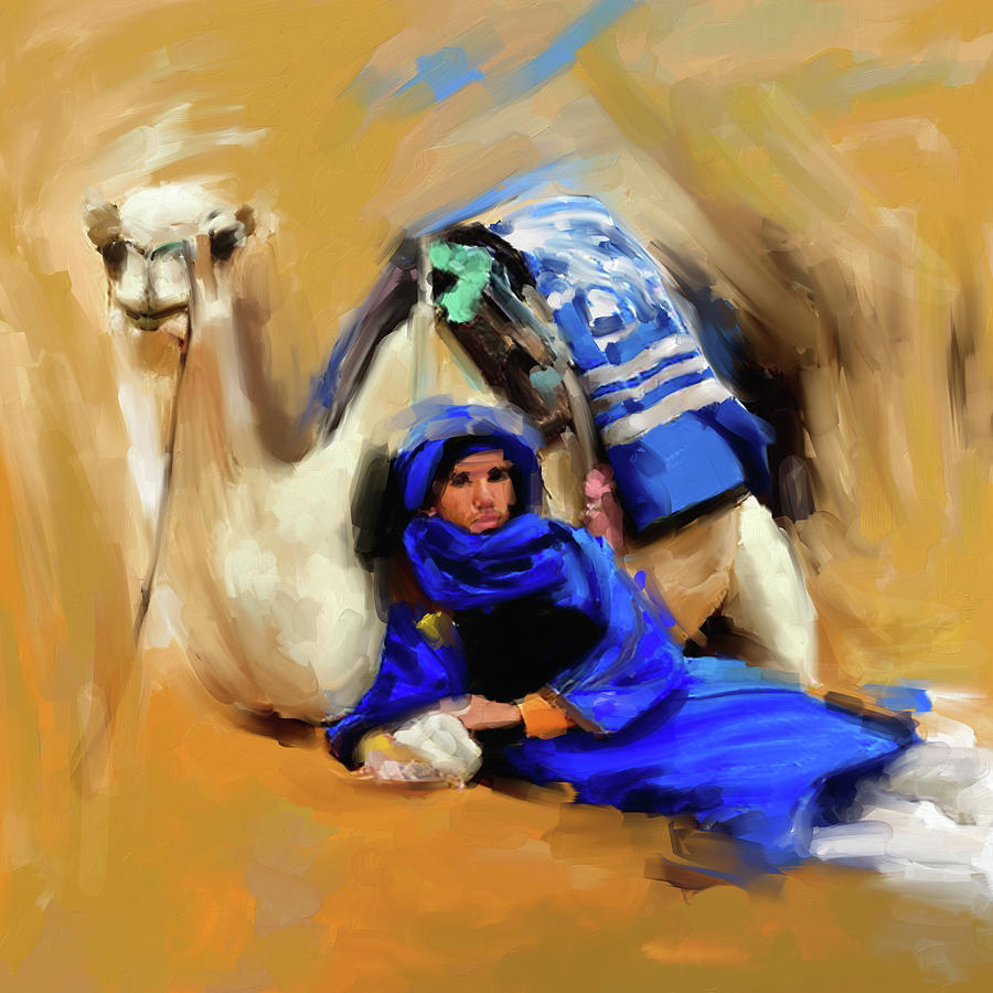 Bedouin Man 679 1 Painting by Mawra Tahreem