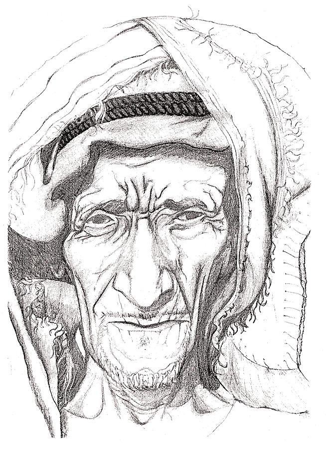 Bedouin Drawing by Yvonne Ayoub